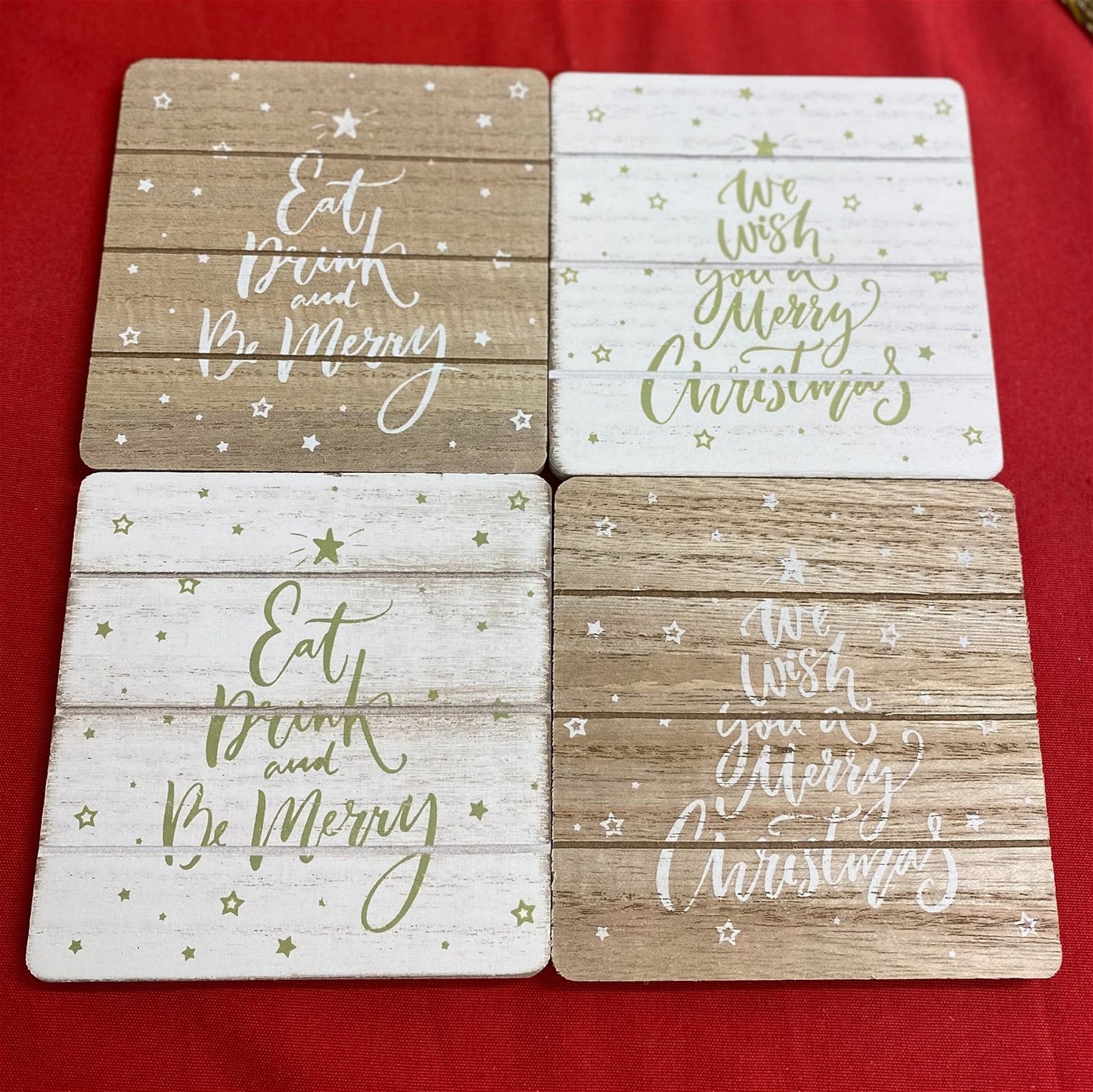 Set Of 4 Christmas Market Coasters S-XMCM86