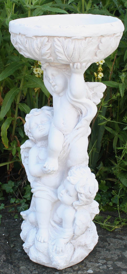 Stone Effect 3 Cherub Jardiniere Or Bird Bath SK024