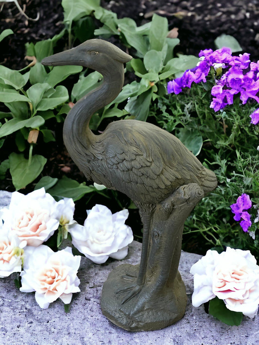 Stone Effect Grey Heron Statue SK040