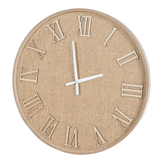 Serenity Hessian Woven Wall Clock 50cm S-SR0085