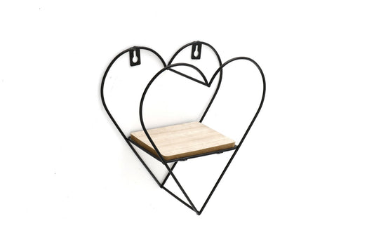 Wire Heart Wall Shelf 23cm S-SY0026