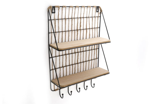 Synergy Wooden Shelf with 4 Hooks S-SY0070