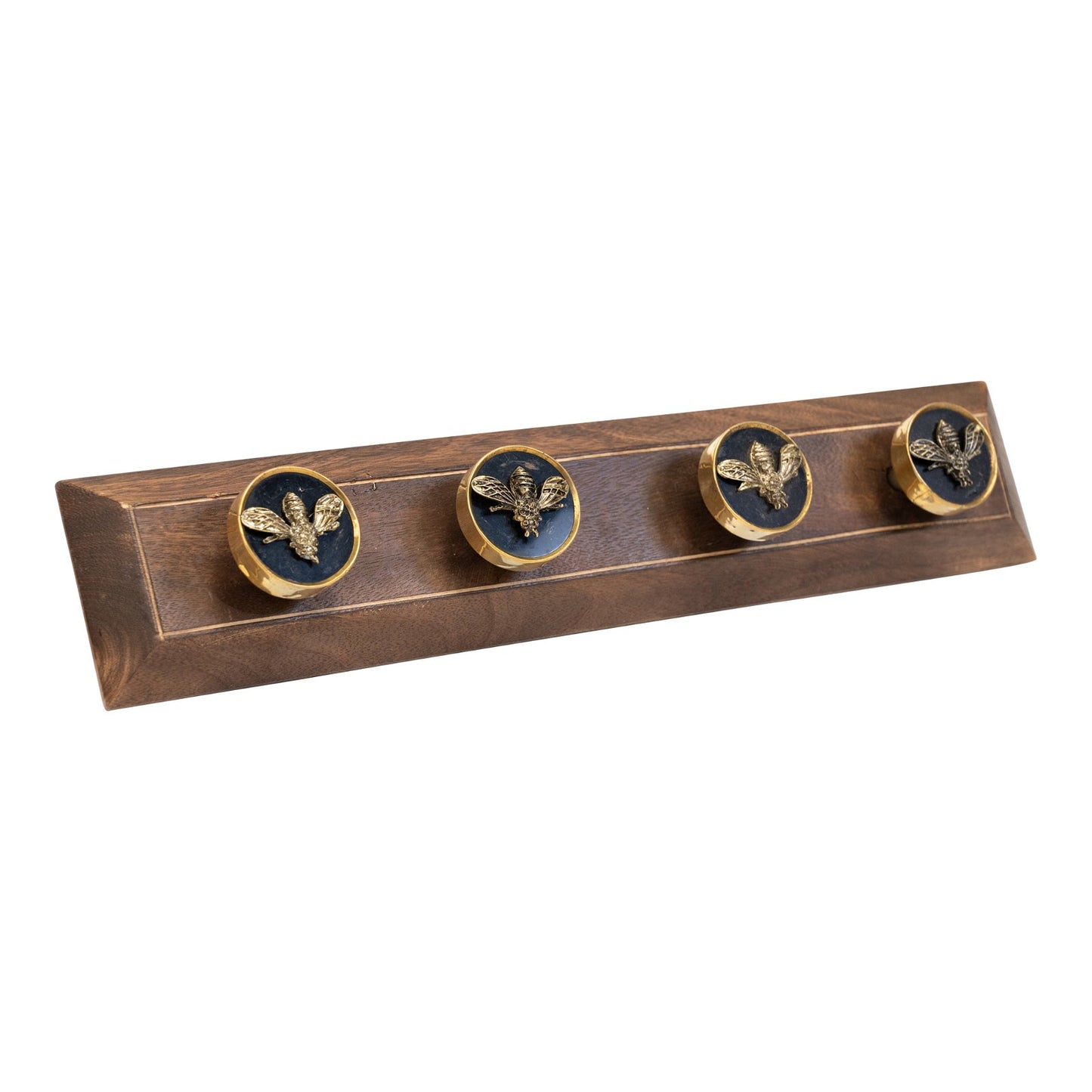 Four Bee Design Coat Knobs On A Wooden Base S-TJBE06