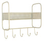 Mesh Wall Shelf With 5 Hooks Cream YF1088