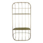 Gold Metal Wall Double Storage Shelf, Basket Design YF1134