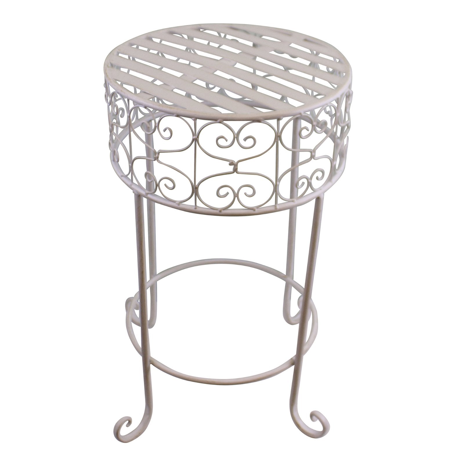 Cream Scroll Metal Plant Stand YF1145