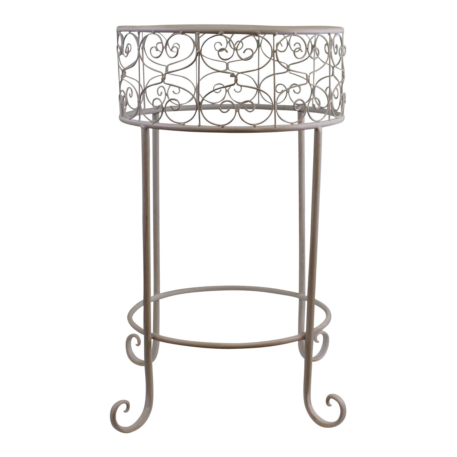 Cream Scroll Metal Plant Stand YF1145