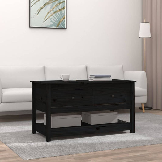 Coffee Table Black 102x49x55 cm Solid Wood Pine S0671094051