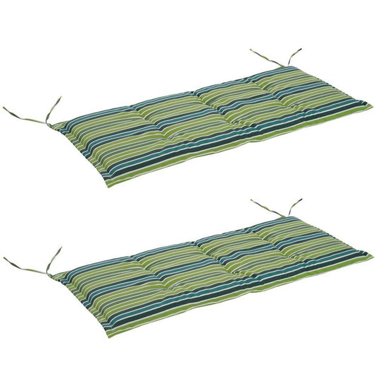 2 PCS Patio Bench Swing Chairs Garden Chairs 2 Seat Cushion Mat Strips Green S0671096961