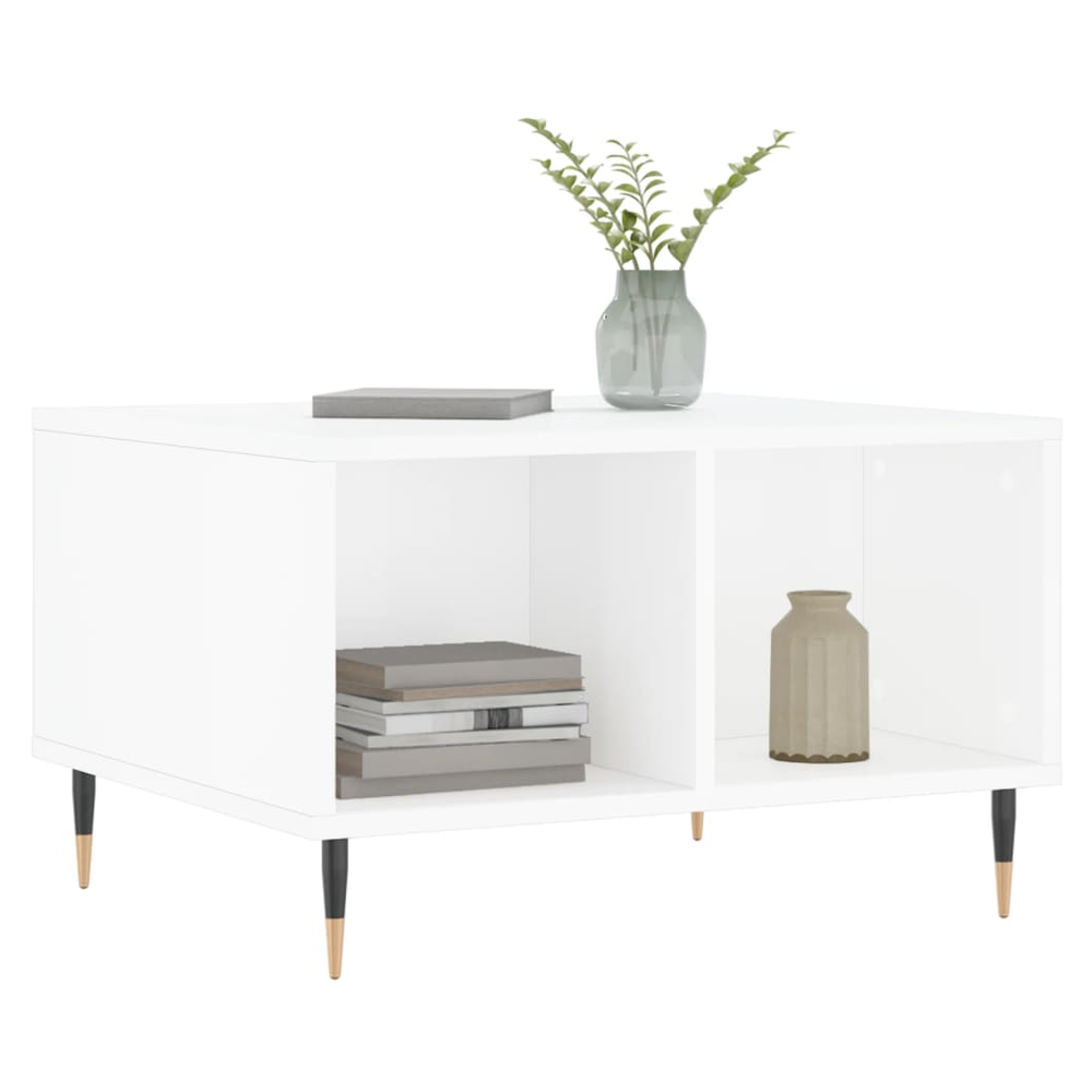 vidaXL Coffee Table High Gloss White 60x50x36.5 cm Engineered Wood S0671358905