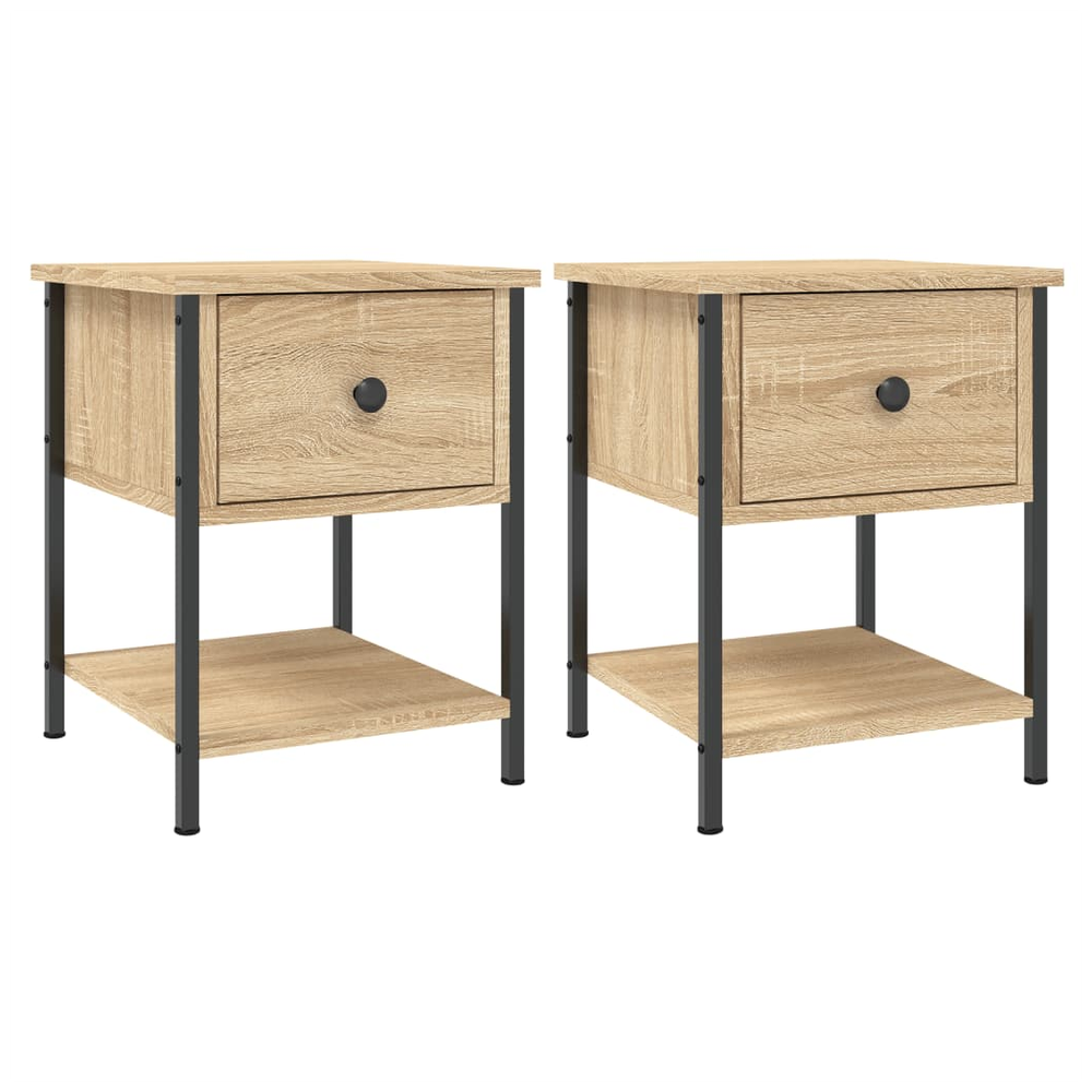 vidaXL Bedside Tables 2 pcs Sonoma Oak 34x35.5x45 cm Engineered Wood S0671258812