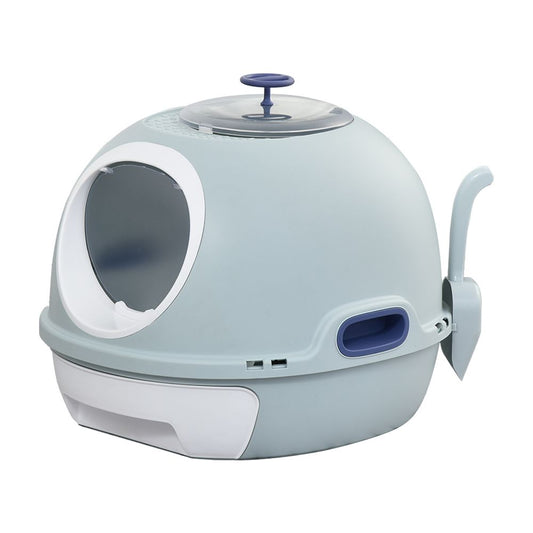 Cat Litter Box Pet Toilet With Scoop Enclosed Drawer Skylight Easy To Clean S0671070901