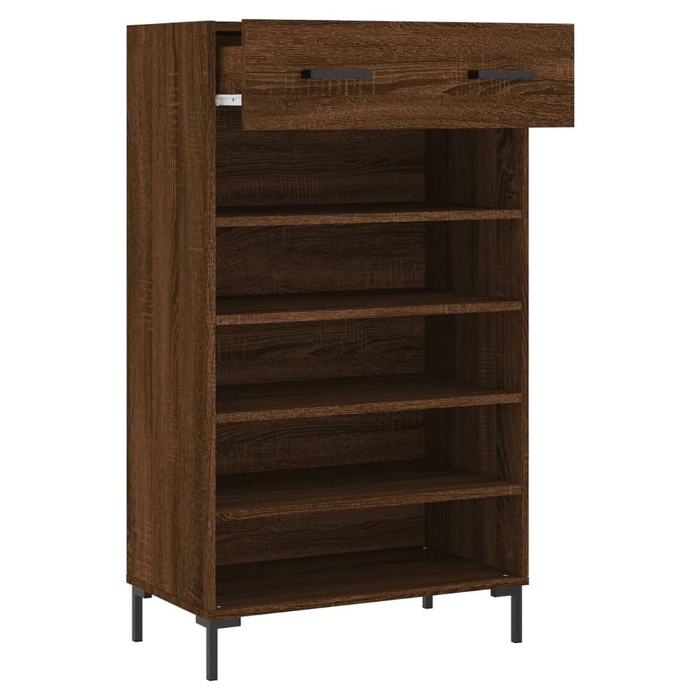 vidaXL Shoe Cabinet Brown Oak 60x35x105 cm Engineered Wood S0671259862