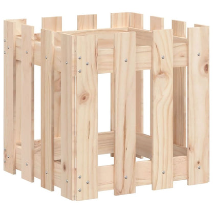 vidaXL Garden Planter with Fence Design 40x40x40 cm Solid Wood Pine S0671368190