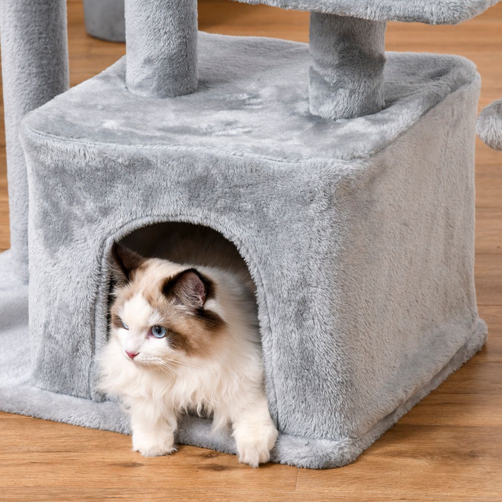 Cat Tree Tower w/ Scratching Posts Sisal Hanging Ball Condo 60 x 40 x 114cm S0671071103