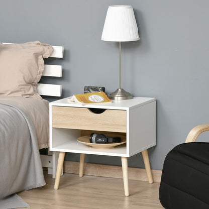 Bedside Table with Drawer and Shelf, Modern Nightstand, End Table S0671063341