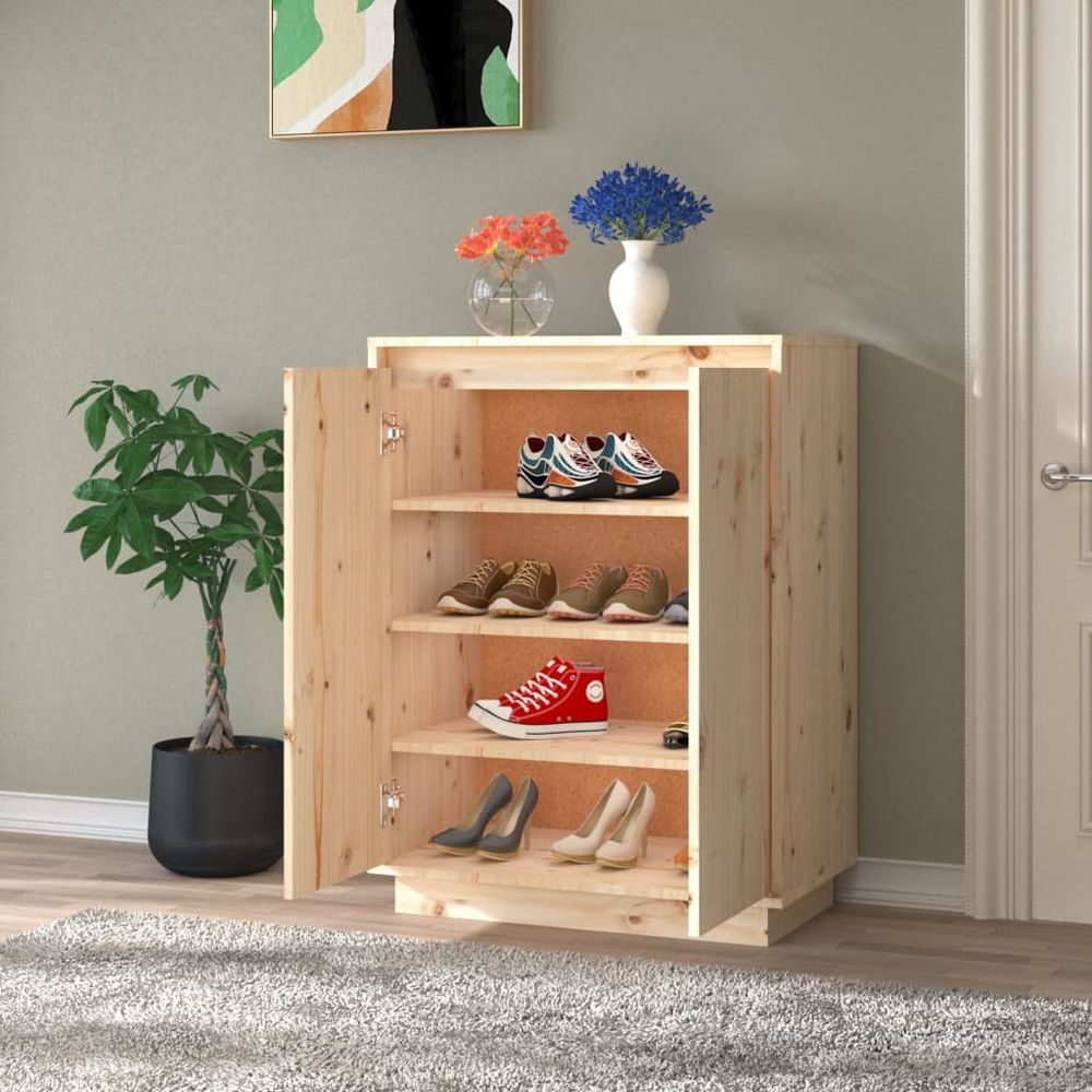 Shoe Cabinet 60x35x80 cm Solid Wood Pine S0671161836