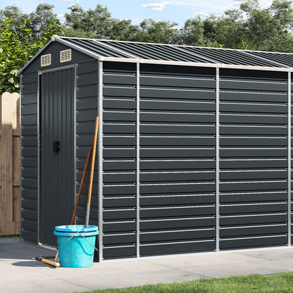 vidaXL Garden Shed Anthracite 191x555x198 cm Galvanised Steel S0671350973