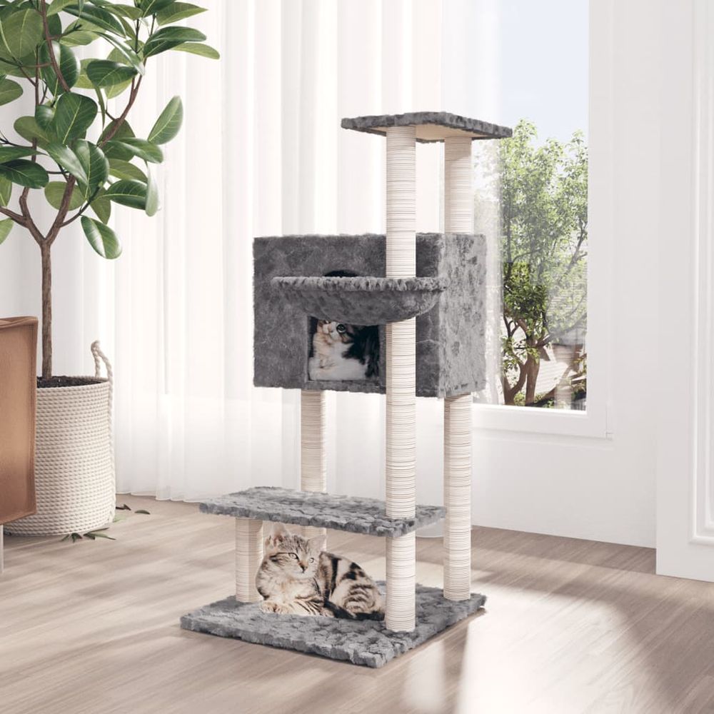 vidaXL Cat Tree with Sisal Scratching Posts Cream 108.5 cm S0671085630