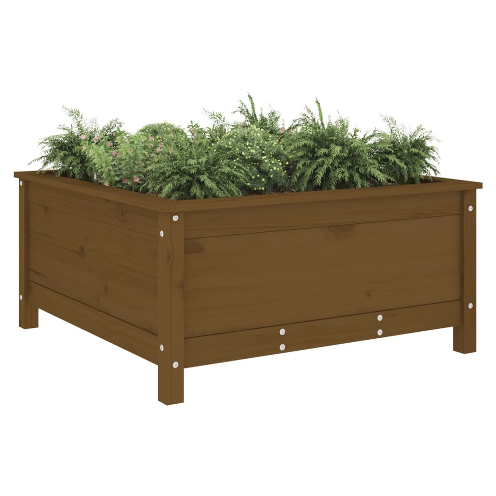 Garden Planter Honey Brown 82.5x82.5x39 cm Solid Wood Pine S0671357951