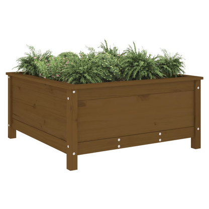 Garden Planter Honey Brown 82.5x82.5x39 cm Solid Wood Pine S0671357951