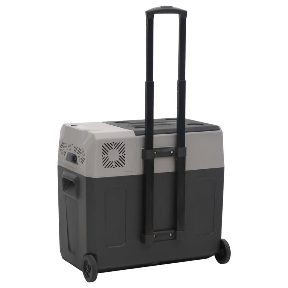 vidaXL Cool Box with Wheel and Handle Black&Grey 50 L Polypropylene S0671210635