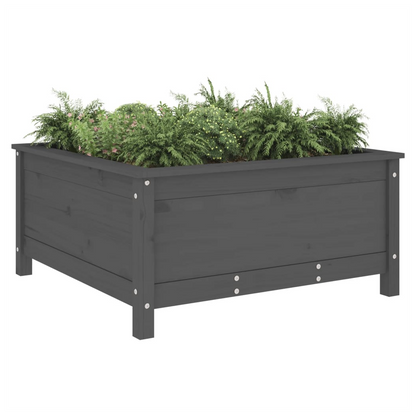 Garden Planter Grey 82.5x82.5x39 cm Solid Wood Pine S0671358027