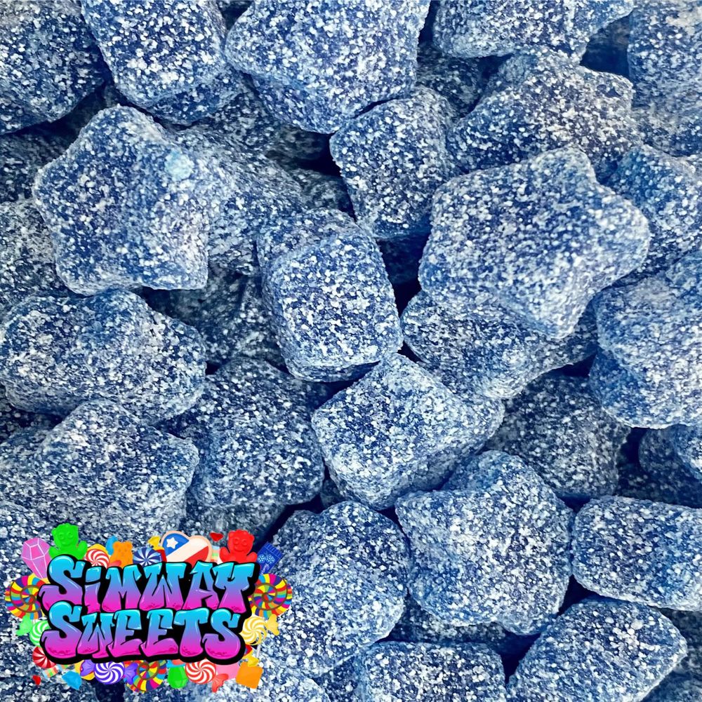 Fizzy Blue Stars Fizzies Retro Sweets Gift Jar Blue Sweets