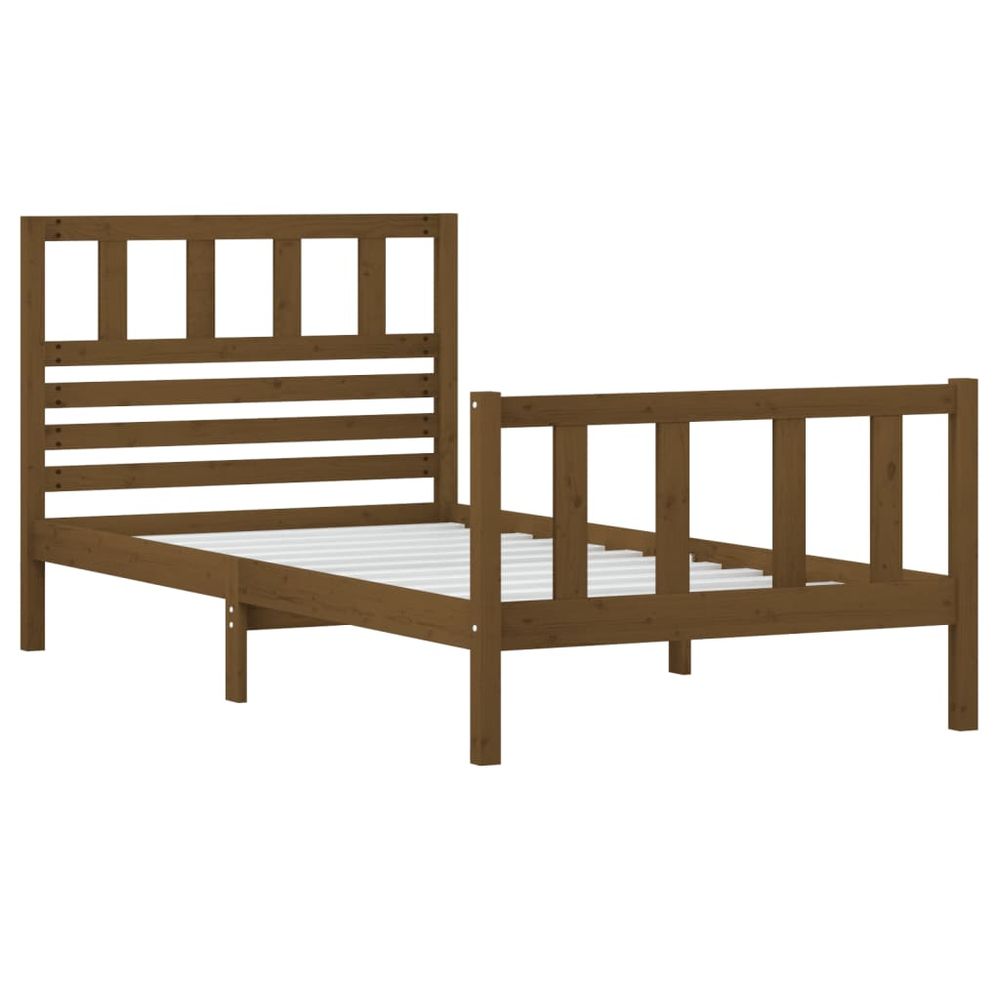 vidaXL Bed Frame Honey Brown Solid Wood 90x200 cm S067942580