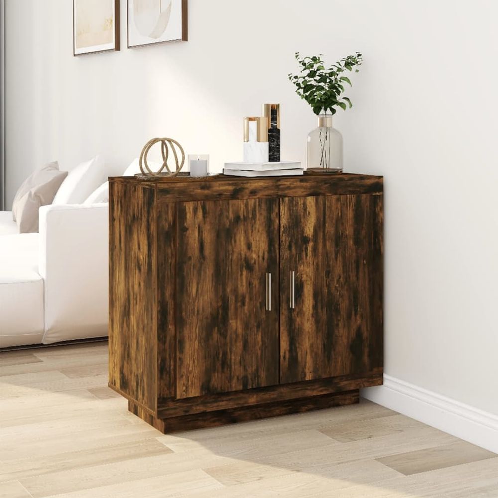 Sideboard Smoked Oak 80x40x75 cm Engineered Wood S0671026456