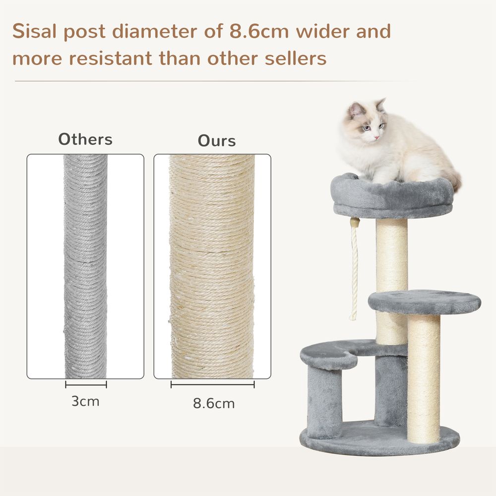 Cat Tree Scratcher Kitty Activity Play Center Post 2 Perch w/ Hanging Sisal Rope S0671071255