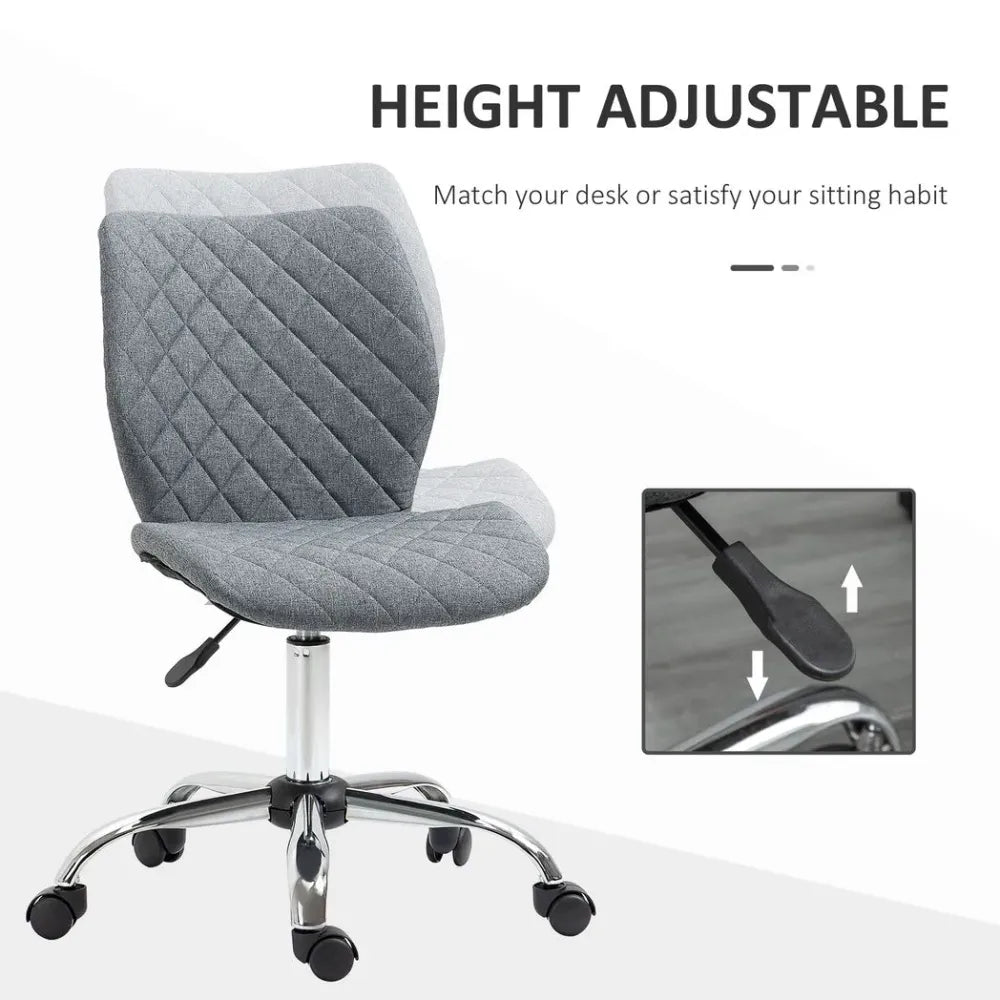 Ergonomic Mid Back Office Chair 360 Swivel Height Adjustable Home Office Grey S0671097206