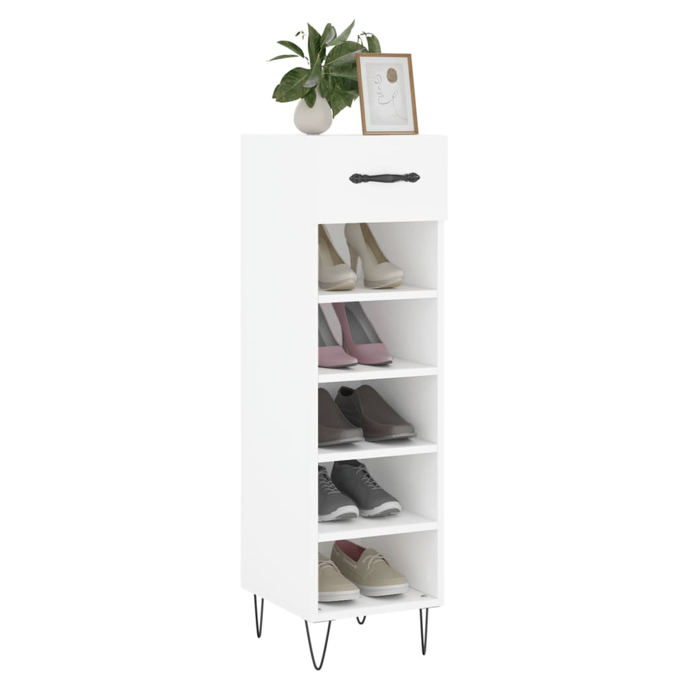 vidaXL Shoe Cabinet White 30x35x105 cm Engineered Wood S0671256835