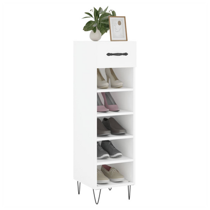 vidaXL Shoe Cabinet White 30x35x105 cm Engineered Wood S0671256835