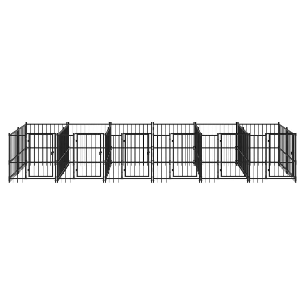 Outdoor Dog Kennel Steel 103 x 198 x 128 cm to 976 x 198 x 128 cm S0671077490