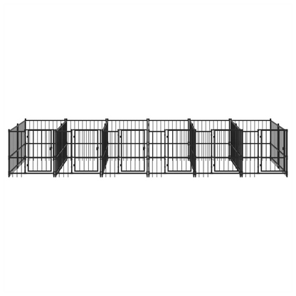 Outdoor Dog Kennel Steel 103 x 198 x 128 cm to 976 x 198 x 128 cm S0671077490