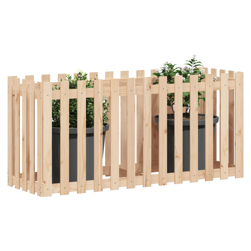 vidaXL Garden Raised Bed with Fence Design 150x50x70 cm Solid Wood Pine S0671368513