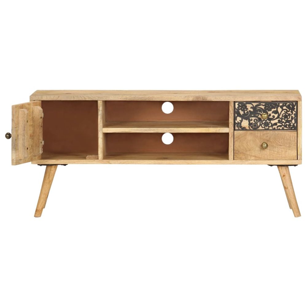 TV Cabinet 100x30x45 cm Solid Mango Wood S0671172829