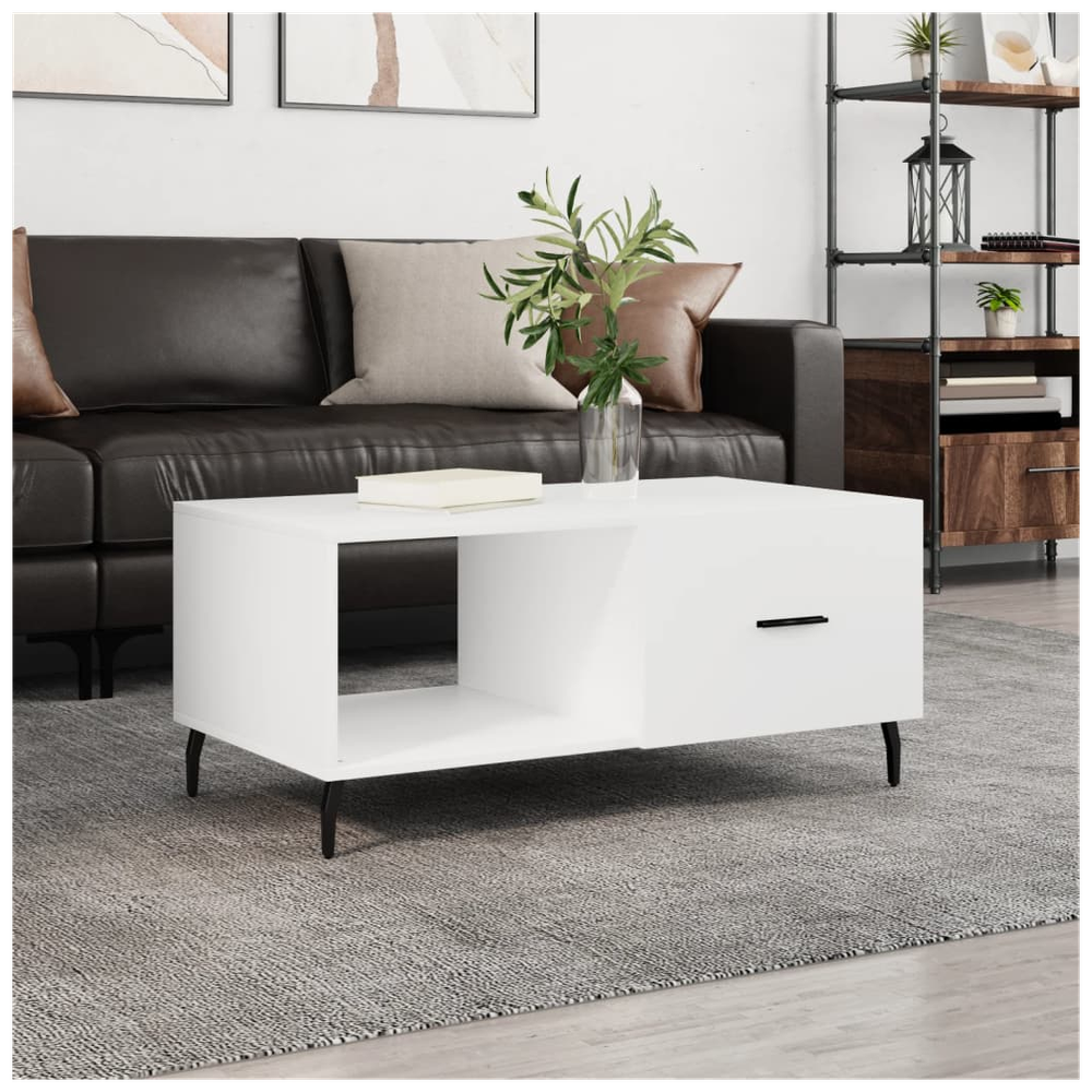 vidaXL Coffee Table White 90x50x40 cm Engineered Wood S0671256807