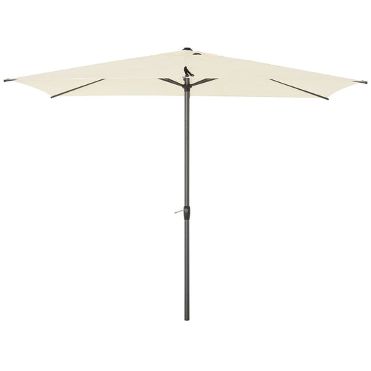 2.58m Aluminium Garden Parasol Sun Umbrella Angled Canopy Beige S0671149303