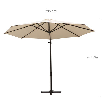 3m Cantilever Aluminium Frame Outdoor Garden Parasol V067942176