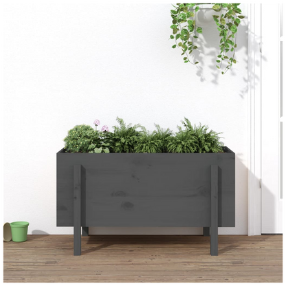 vidaXL Garden Raised Bed Grey 101x50x57 cm Solid Wood Pine S0671358005