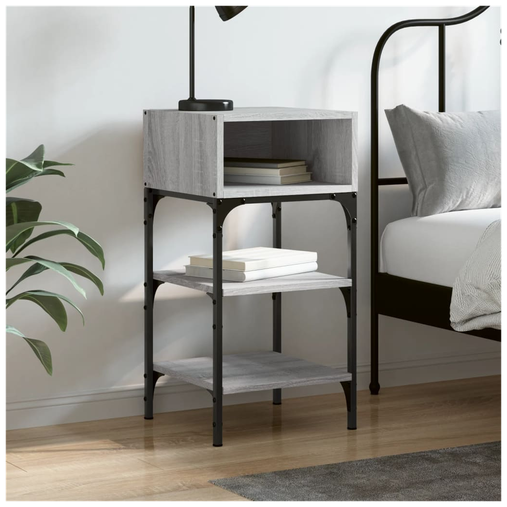 vidaXL Bedside Table Grey Sonoma 35x34.5x70 cm Engineered Wood S0671257902