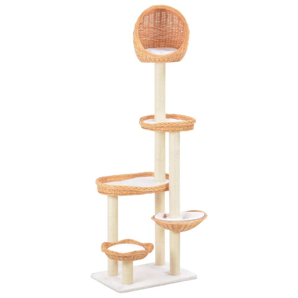 vidaXL Cat Tree with Sisal Scratching Post Natural Willow Wood S069789532