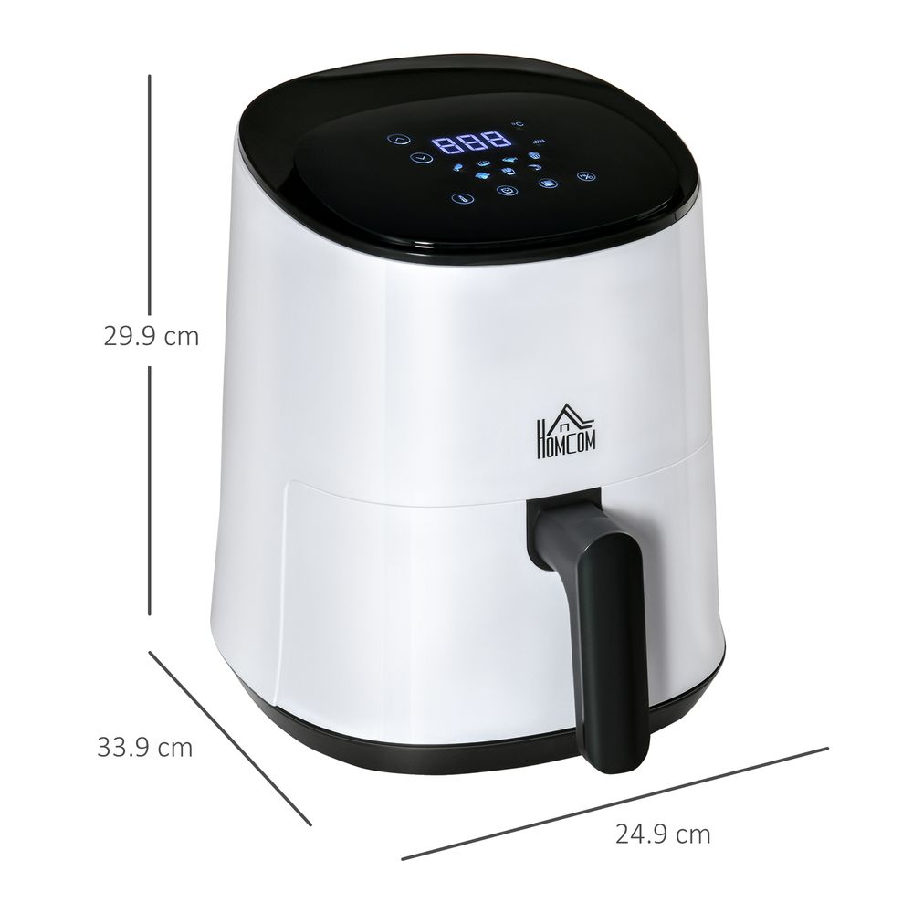 Digital Air Fryer, 1300W 2.5L Rapid Air Circulation, Timer and Nonstick White S0671071705