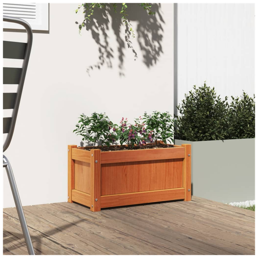 vidaXL Garden Planter Wax Brown 60x31x31 cm Solid Wood Pine S0671394922