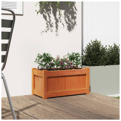 vidaXL Garden Planter Wax Brown 60x31x31 cm Solid Wood Pine S0671394922