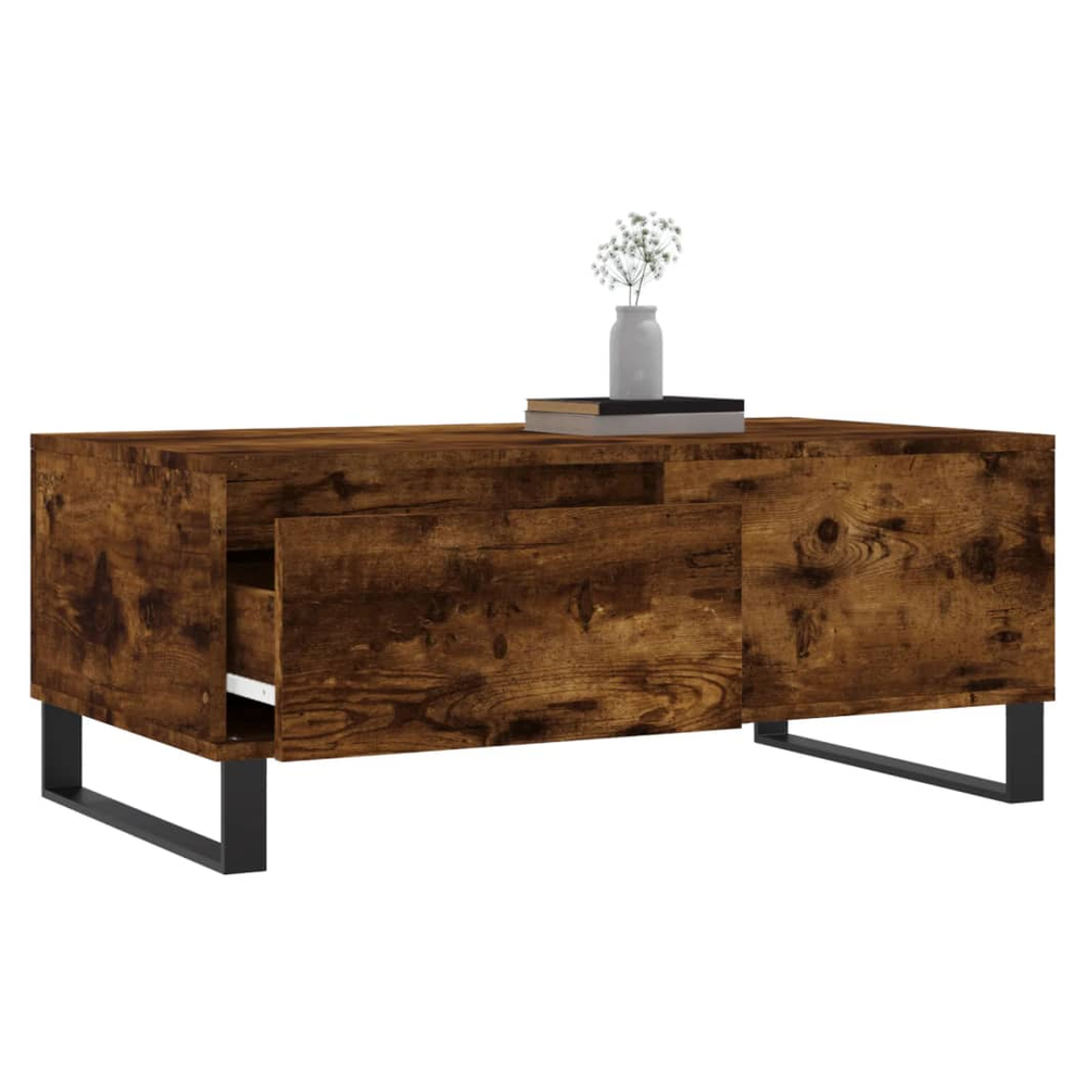 vidaXL Coffee Table Smoked Oak 90x50x36.5 cm Engineered Wood S0671257117