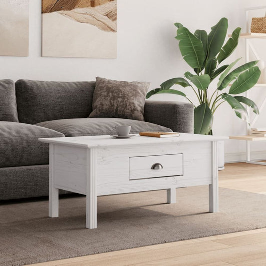 vidaXL Coffee Table BODO White 100x55x45 cm Solid Wood Pine S0671260618