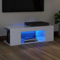 TV Cabinet with LED Lights Smoked Oak 90x39x30 cm V0671190290